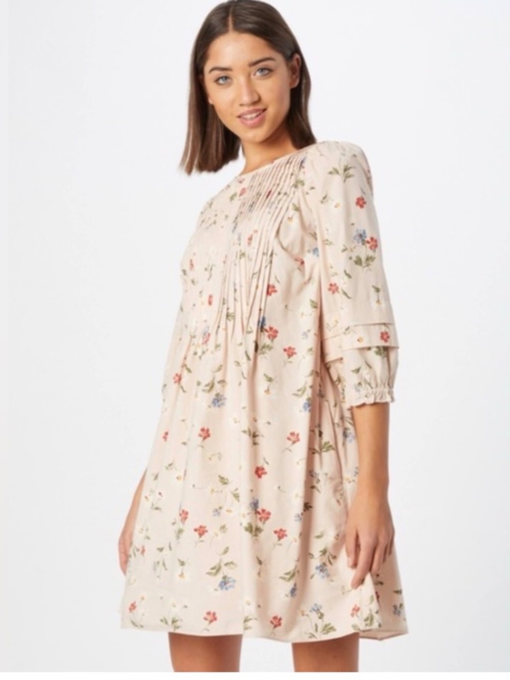 Madewell pintuck puff-sleeve mini dress - Picture 2 of 3